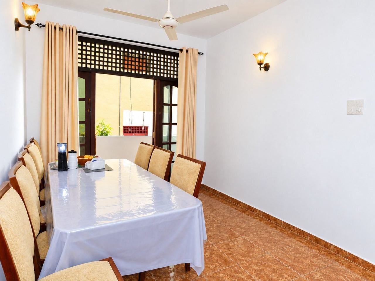 Bright minimalist dining room with balcony view – Three storey House for sale in Maharagama Pamunuwa