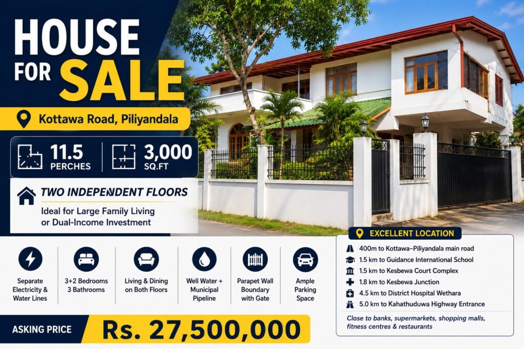 House for sale in Piliyandala Kottawa road