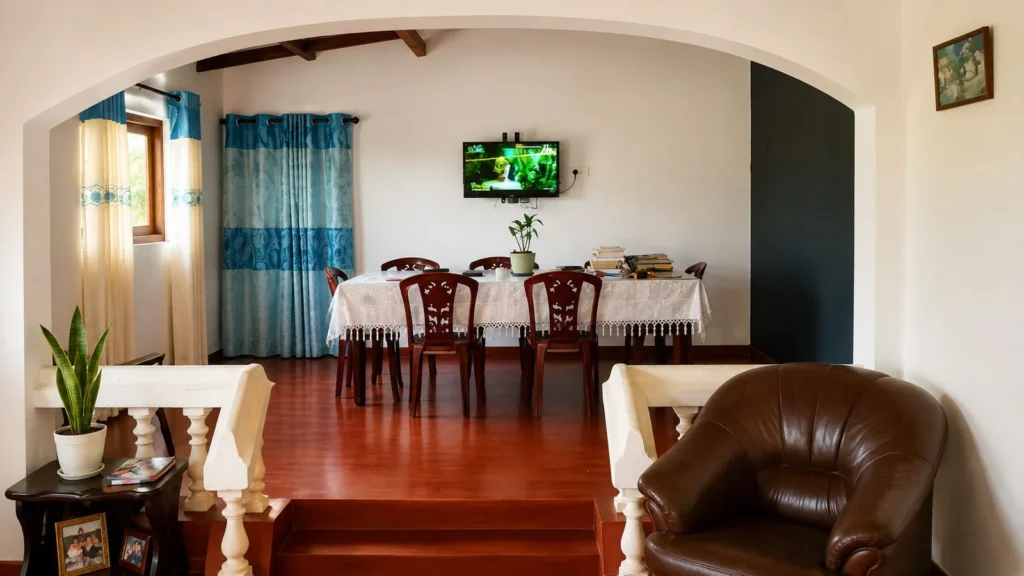 House for sale in Peradeniya Kandy - dining area with TV