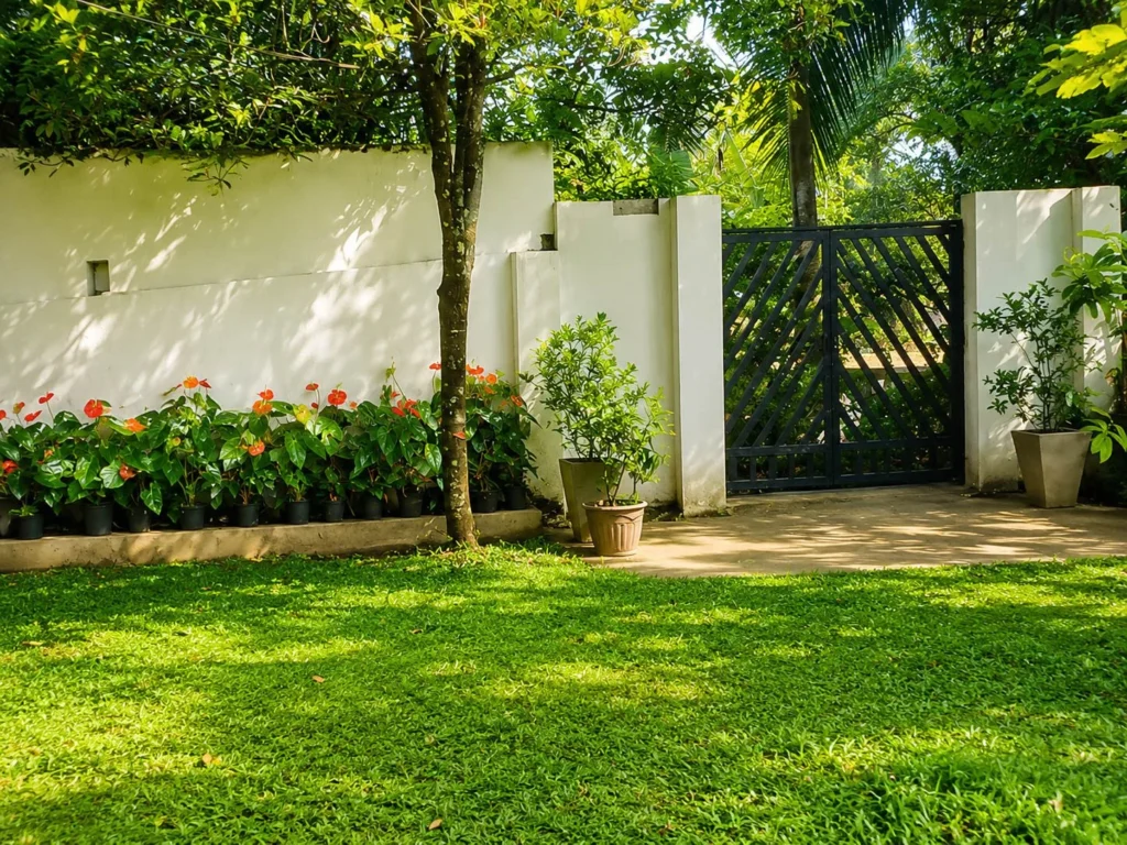 House for sale in Peradeniya Kandy - garden and gate view